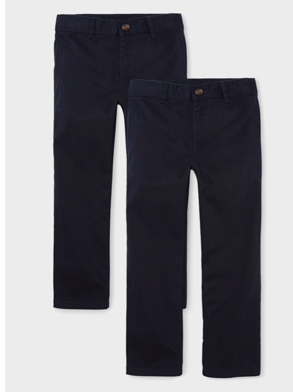 The Children's Place Boys Uniform Stretch Straight Chino Pants 2-Pack - Navy